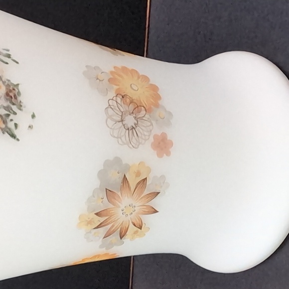 Vintage Satin Glass Vase with an 18th Century Motif. - Picture 3 of 8